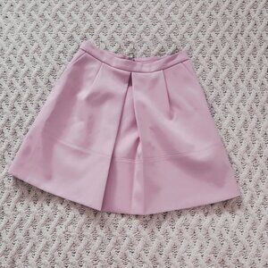 J CREW Pleated High Waisted Skater Skirt in Light Bubblegum Pink- Size 0…